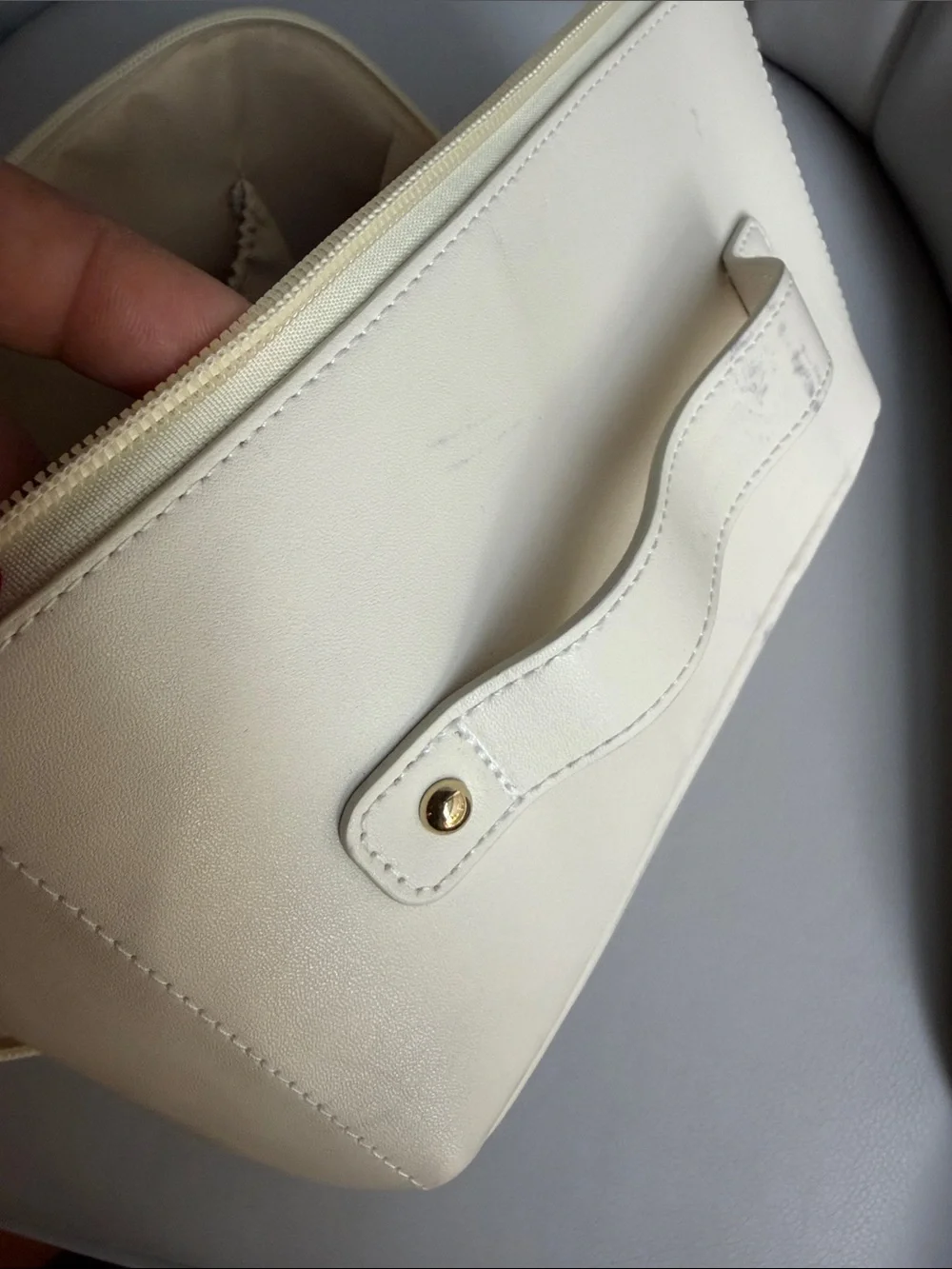 Cream Travel Cosmetic Case